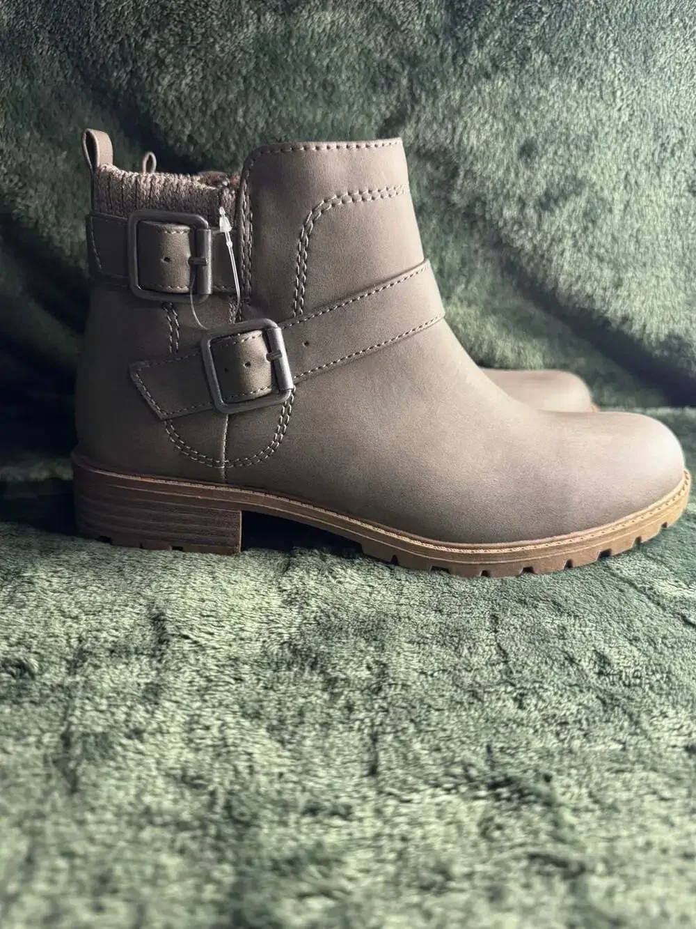 Wonder Nation Girls Sweater Knit Buckle Ankle Boot